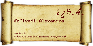 Ölvedi Alexandra névjegykártya